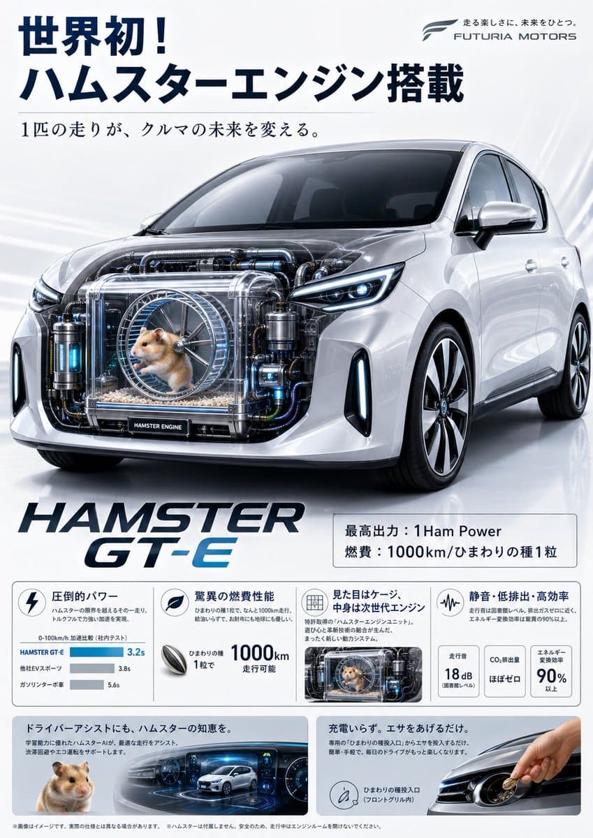 Fictional Hamster Engine Car Catalog