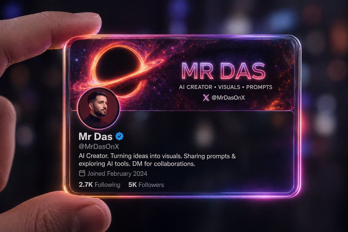 Futuristic Glass Profile ID Card