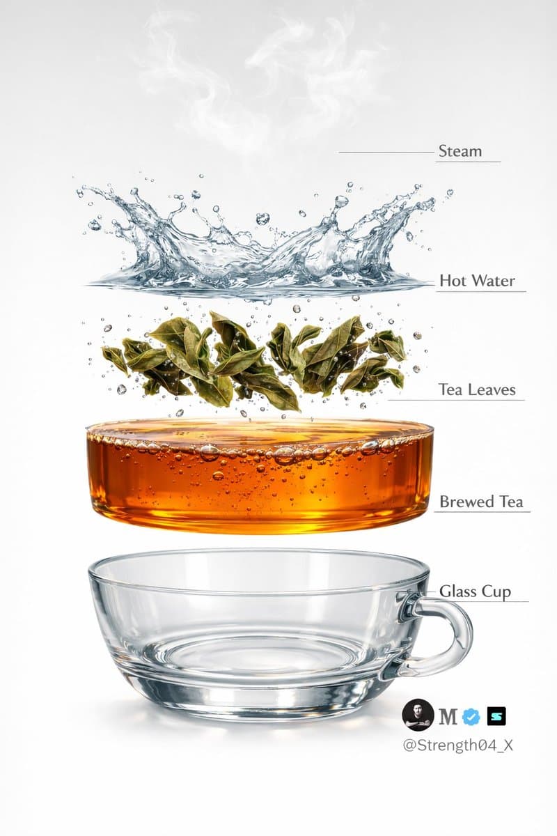 Hyper-realistic Tea Photography Prompts (Still Life and Exploded View) - Nano Banana Pro AI Prompt for Product Marketing