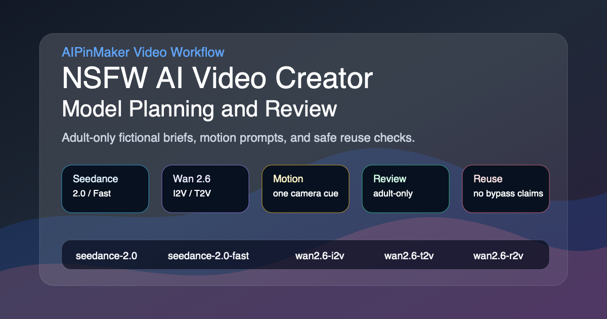NSFW AI video creator workflow with Seedance and Wan model planning